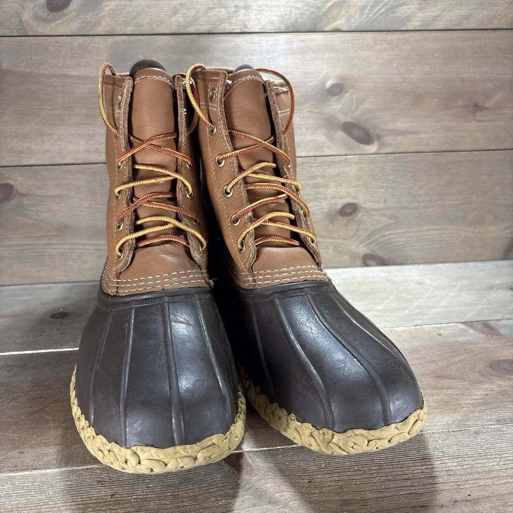 ll bean duck boots mens size 12 shoes brown hunting winter waterproof boots